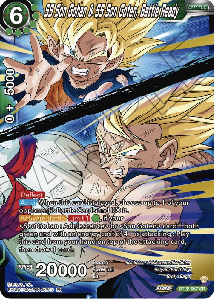 SS Son Gohan and SS Son Goten Battle Ready BT22-067 Critical Blow Dragonball Super card