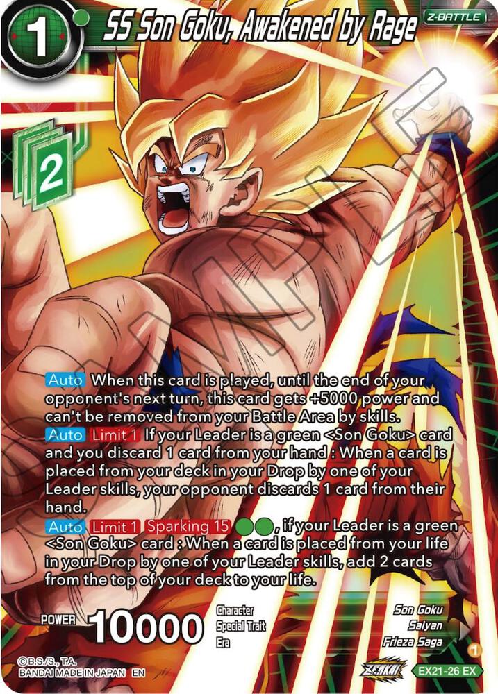 SS Son Goku Awakened by Rage EX21-26 5th Anniversary Set Dragonball Super card