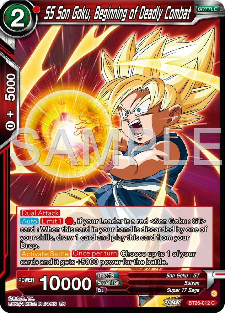 SS Son Goku Begining of Deadly Combat BT26-012 Ultimate Advent Dragonball Super card