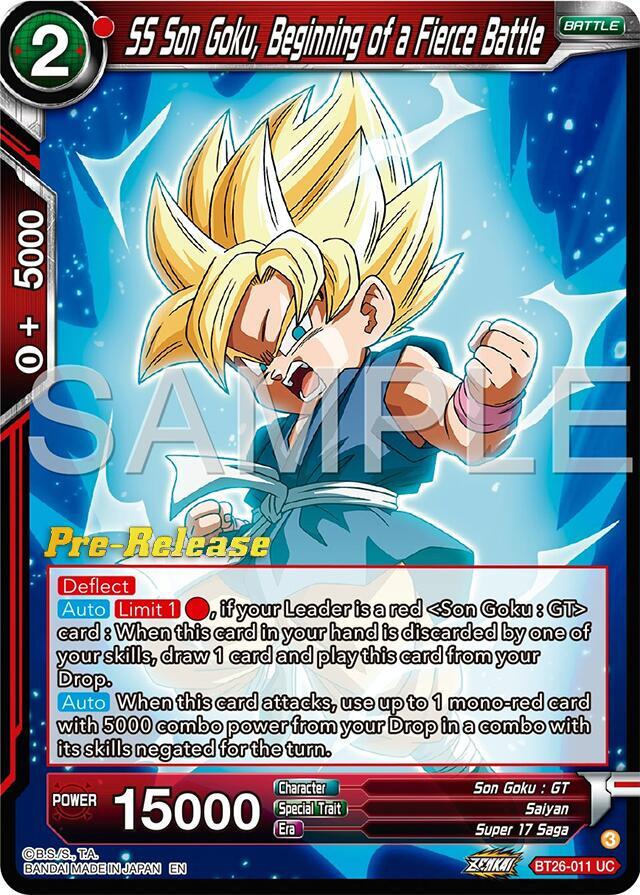 SS Son Goku Beginning of a Fierce Battle BT26-011 Ultimate Advent Pre-Release Cards Dragonball Super card