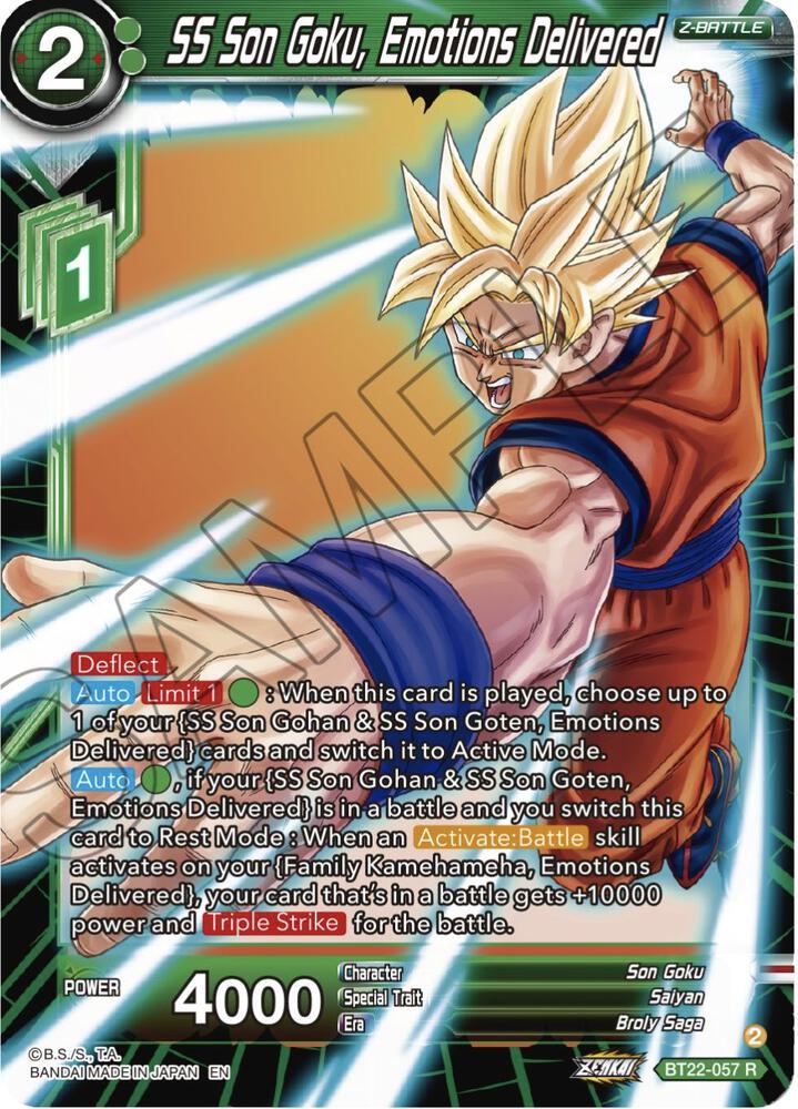 SS Son Goku Emotions Delivered BT22-057 Critical Blow Dragonball Super card