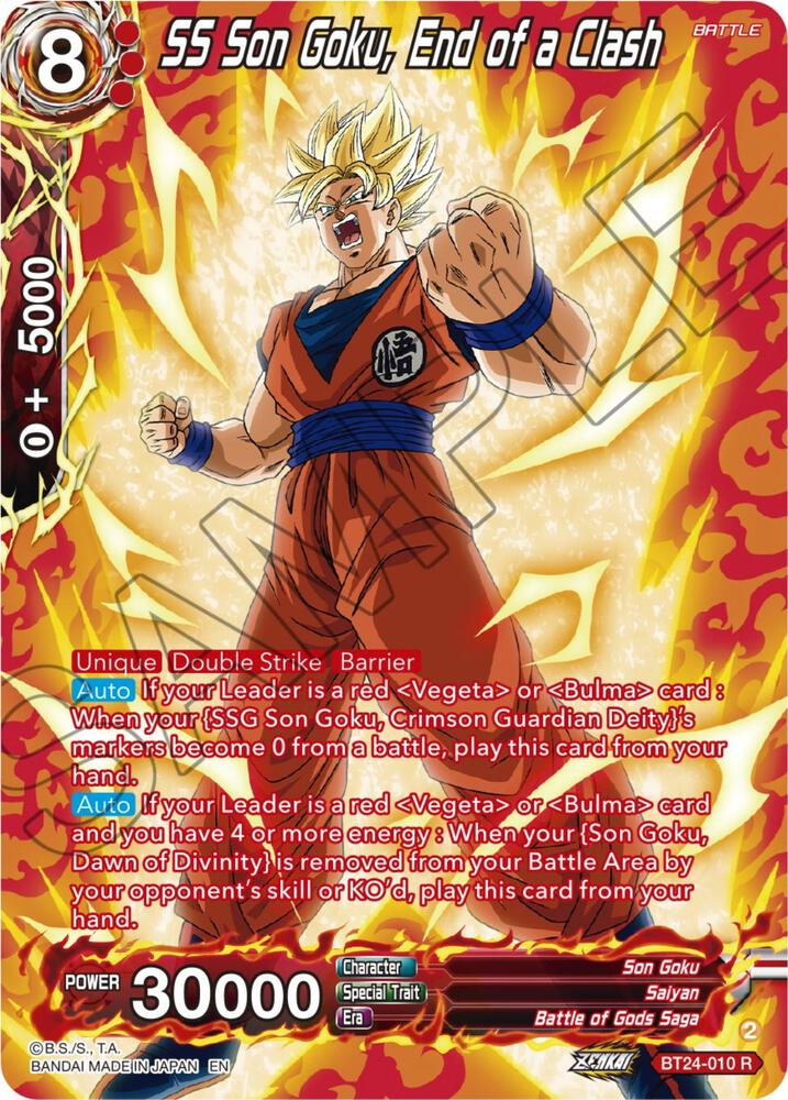 SS Son Goku End of a Clash Collector Booster Silver BT24-010 Beyond Generations Dragonball Super card