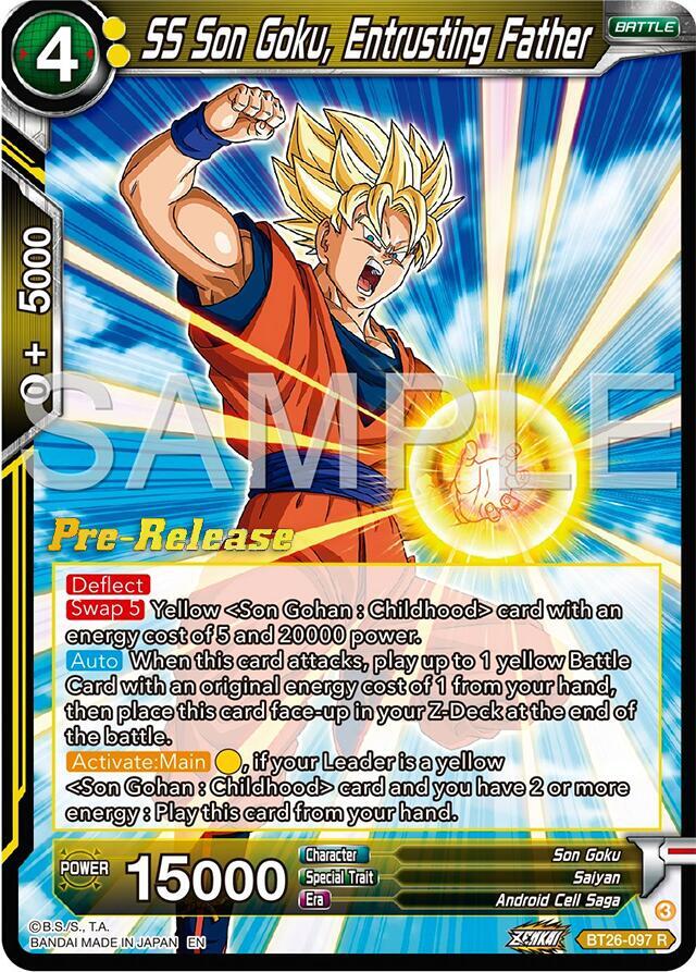 SS Son Goku Entrusting Father BT26-097 Ultimate Advent Pre-Release Cards Dragonball Super card
