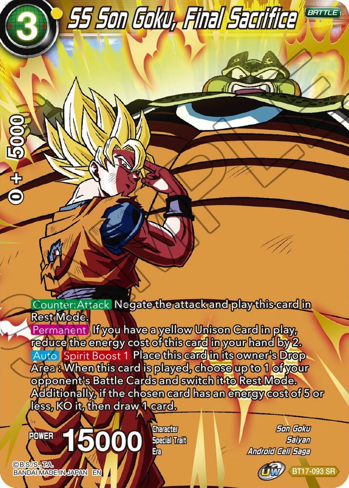 SS Son Goku Final Sacrifice BT17-093 Ultimate Squad Dragonball Super card