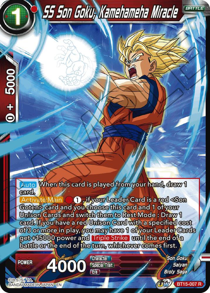 SS Son Goku Kamehameha Miracle Foil BT15-007 Saiyan Showdown Dragonball Super card