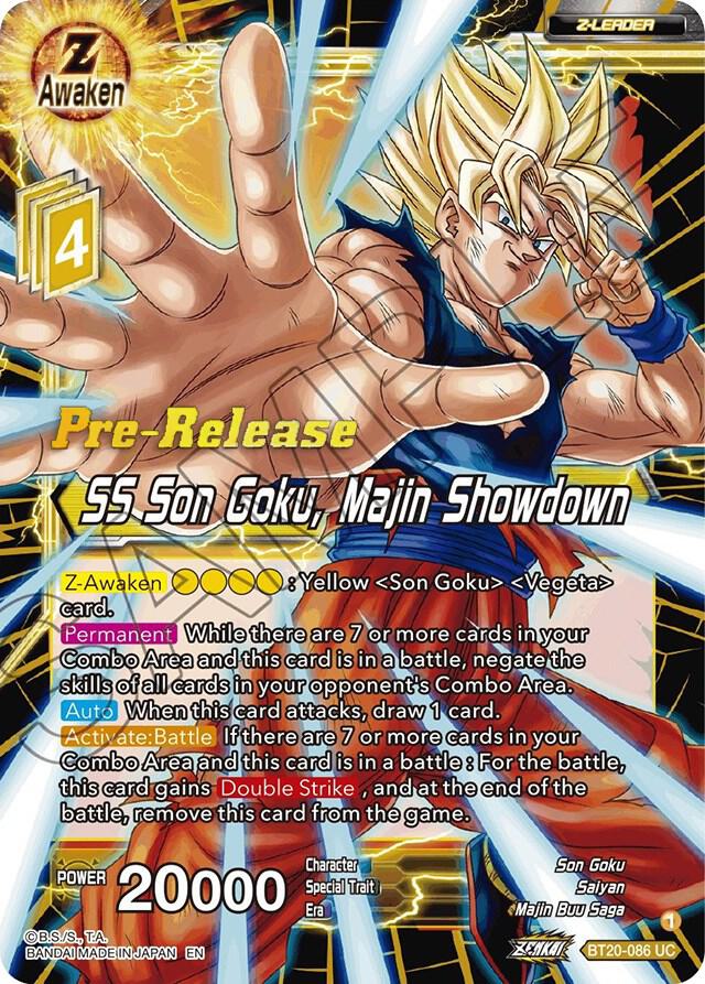 SS Son Goku Majin Showdown BT20-086 Power Absorbed Pre-Release Cards Dragonball Super card