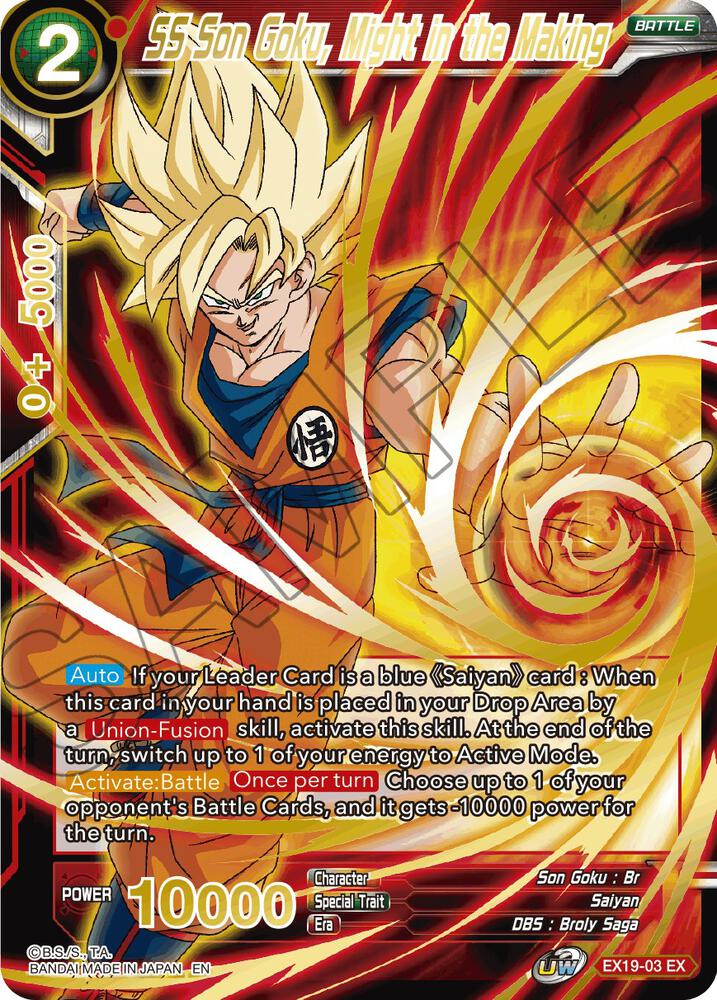 SS Son Goku Might in the Making Foil EX19-03 Special Anniversary Set 2021 Dragonball Super card
