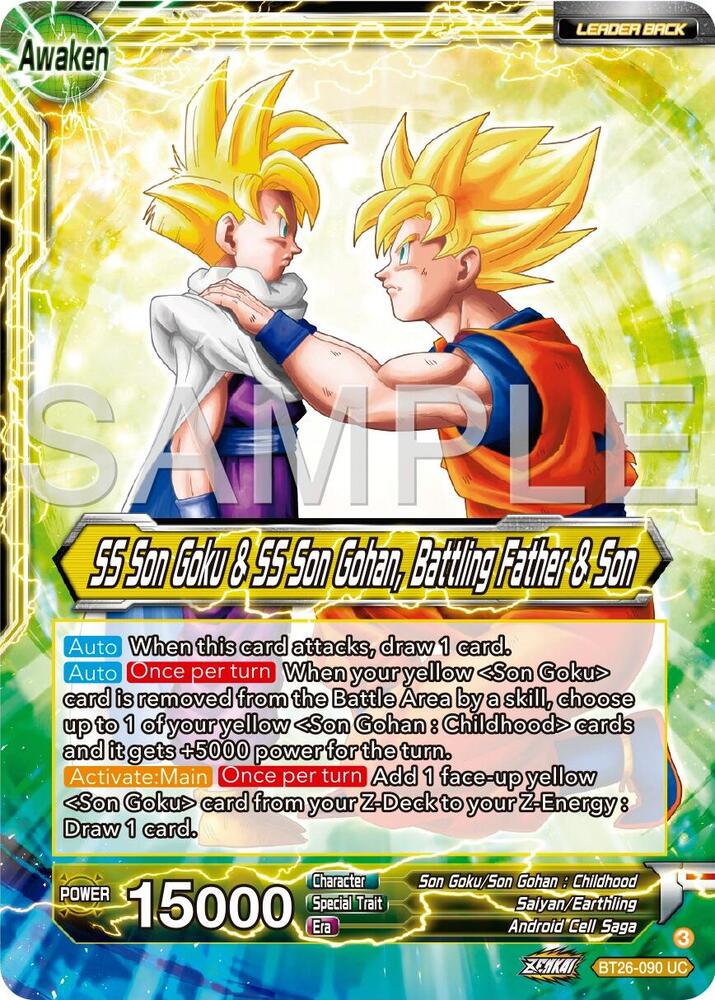SS Son Goku SS Son Goku and SS Son Gohan Battling Father and Son BT26-090 Ultimate Advent Dragonball Super card