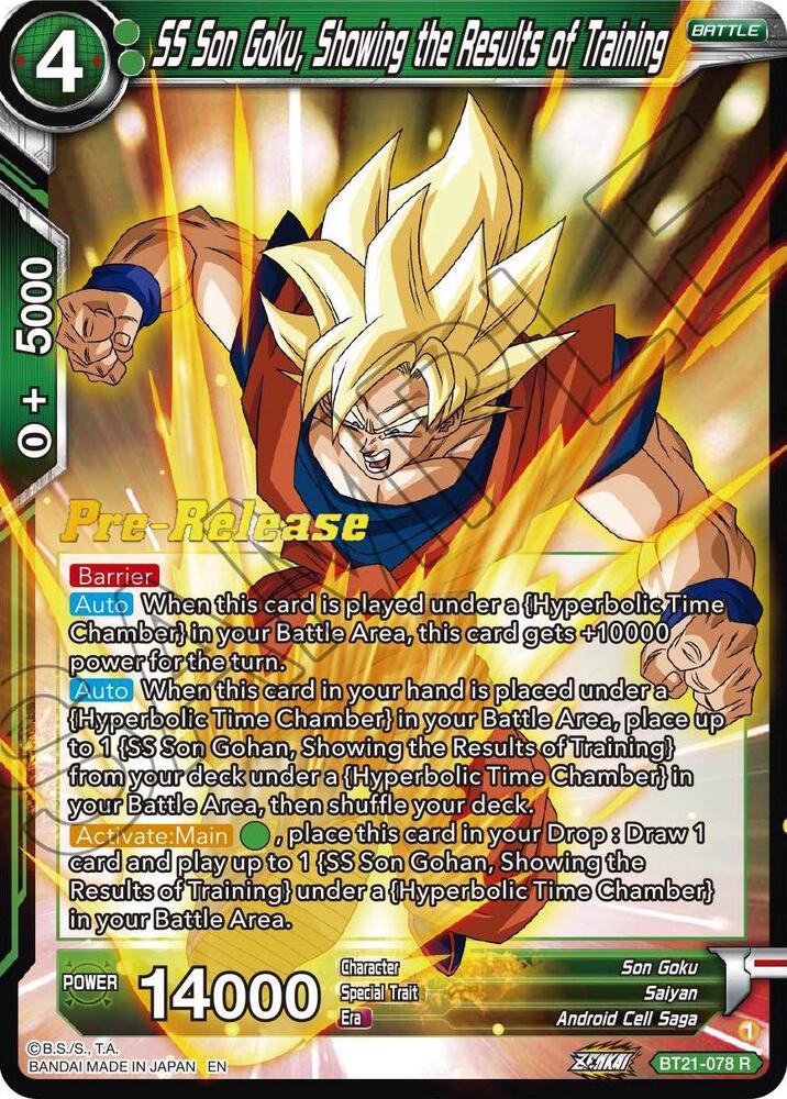 SS Son Goku Showing the Results of Training BT21-078 Wild Resurgence Pre-Release Cards Dragonball Super card