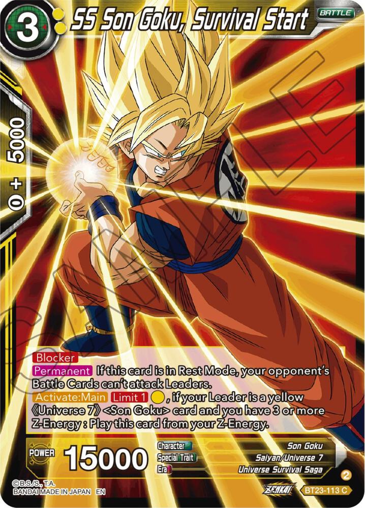 SS Son Goku Survival Start Foil BT23-113 Perfect Combination Dragonball Super card
