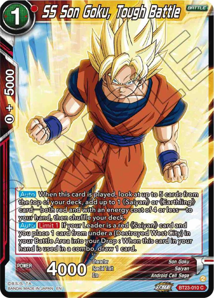 SS Son Goku Tough Battle BT23-010 Perfect Combination Dragonball Super card