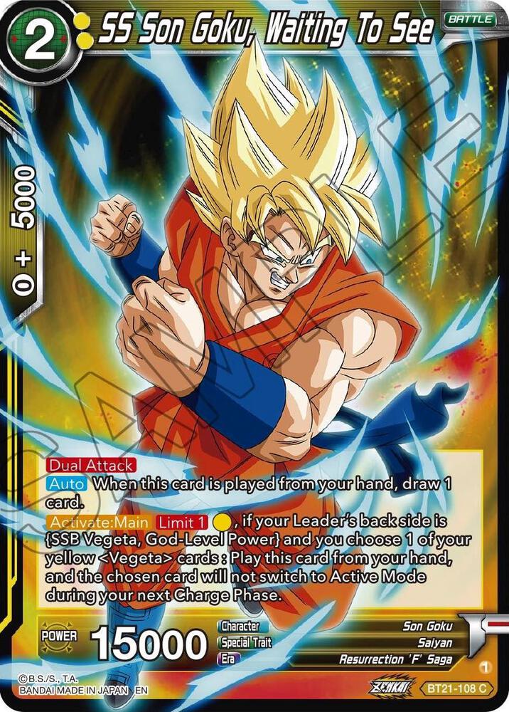 SS Son Goku Waiting To See BT21-108 Wild Resurgence Dragonball Super card