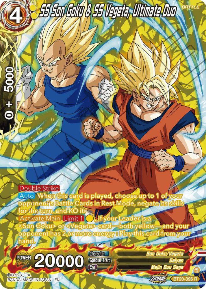 SS Son Goku and SS Vegeta Ultimate Duo Silver Foil BT20-096 Power Absorbed Dragonball Super card