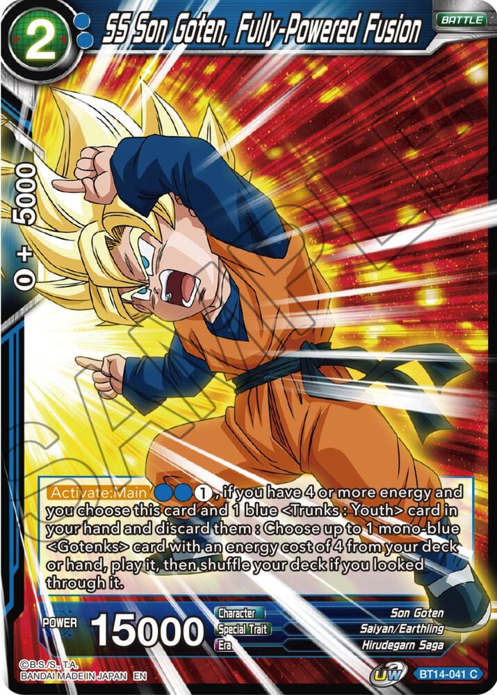 SS Son Goten Fully Powered Fusion Foil BT14-041 Cross Spirits Dragonball Super card