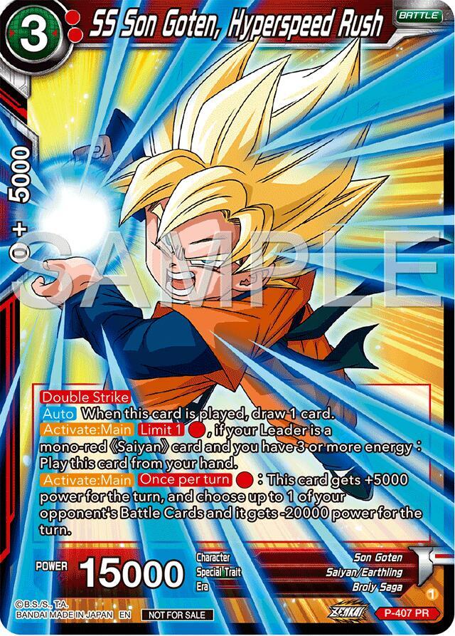 SS Son Goten Hyperspeed Rush Championship 2024 Finals Pack P-407 Tournament Promotion Cards Dragonball Super card