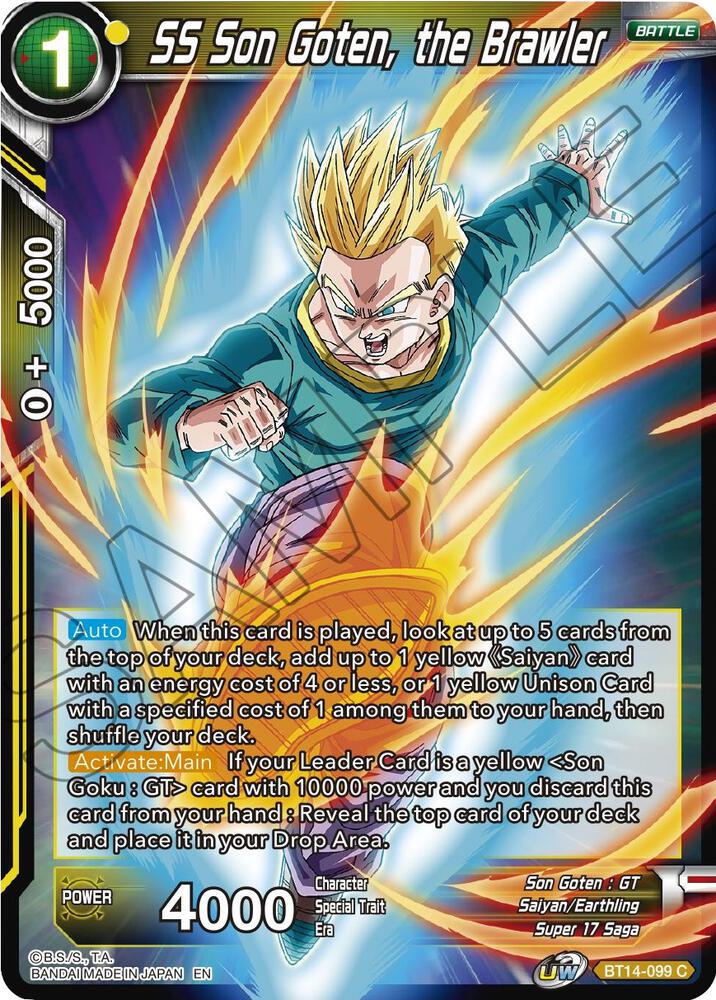 SS Son Goten the Brawler Foil BT14-099 Cross Spirits Dragonball Super card