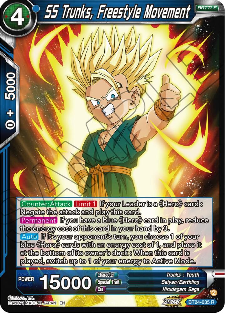 SS Trunks Freestyle Movement BT24-035 Beyond Generations Dragonball Super card