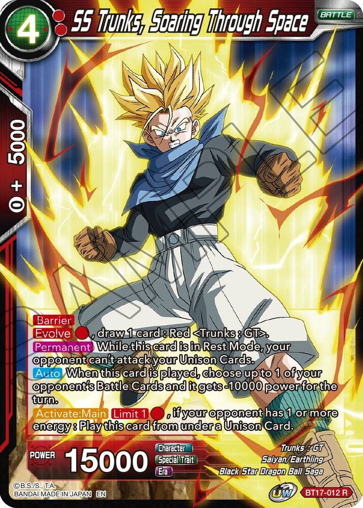 SS Trunks Soaring Through Space BT17-012 Ultimate Squad Dragonball Super card