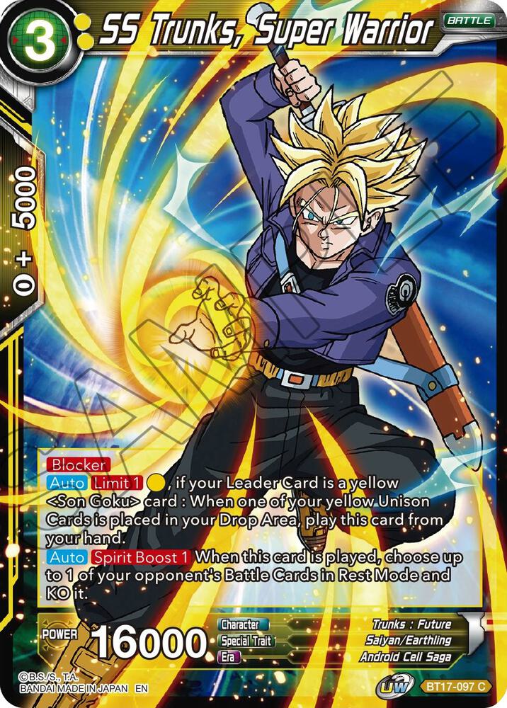 SS Trunks Super Warrior Foil BT17-097 Ultimate Squad Dragonball Super card