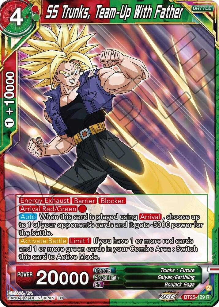 SS Trunks Team Up With Father BT25-129 Legend of the Dragon Balls Dragonball Super card