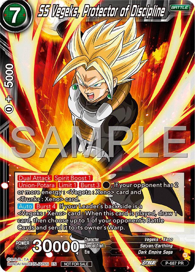 SS Vegeks Protector of Discipline Tournament Pack Vol12 P-687 Tournament Promotion Cards Dragonball Super card