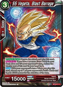 SS Vegeta Blast Barrage Foil BT9-011 Universal Onslaught Dragonball Super card
