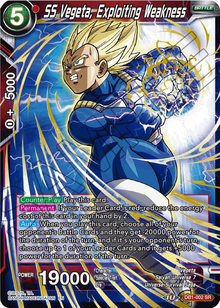 SS Vegeta Exploiting Weakness Reprint Foil DB1-002 Battle Evolution Booster Dragonball Super card