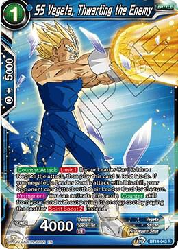 SS Vegeta Thwarting the Enemy Foil BT14-043 Cross Spirits Dragonball Super card