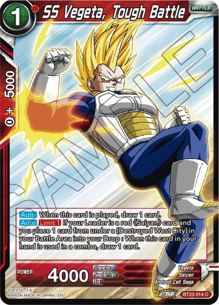 SS Vegeta Tough Battle BT23-014 Perfect Combination Dragonball Super card