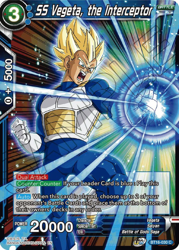 SS Vegeta the Interceptor BT16-030 Realm of the Gods Dragonball Super card