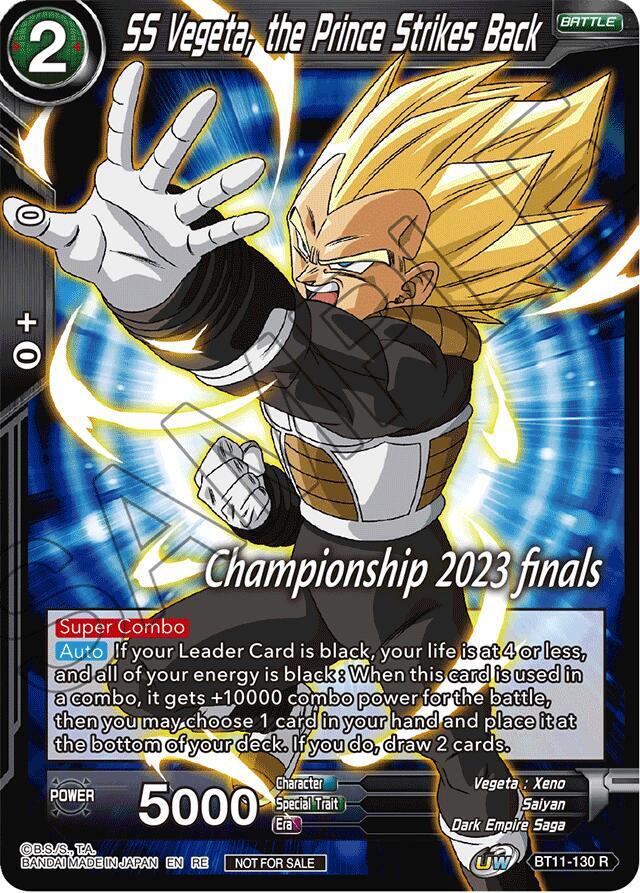 SS Vegeta the Prince Strikes Back 2023 Championship Finals Celebration Pack BT11-130 Tournament Promotion Cards Dragonball Super card