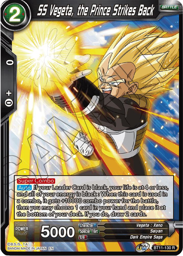 SS Vegeta the Prince Strikes Back BT11-130 Vermilion Bloodline Dragonball Super card