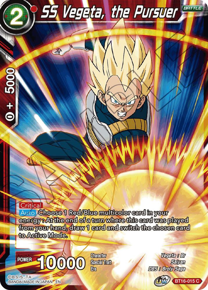SS Vegeta the Pursuer BT16-015 Realm of the Gods Dragonball Super card