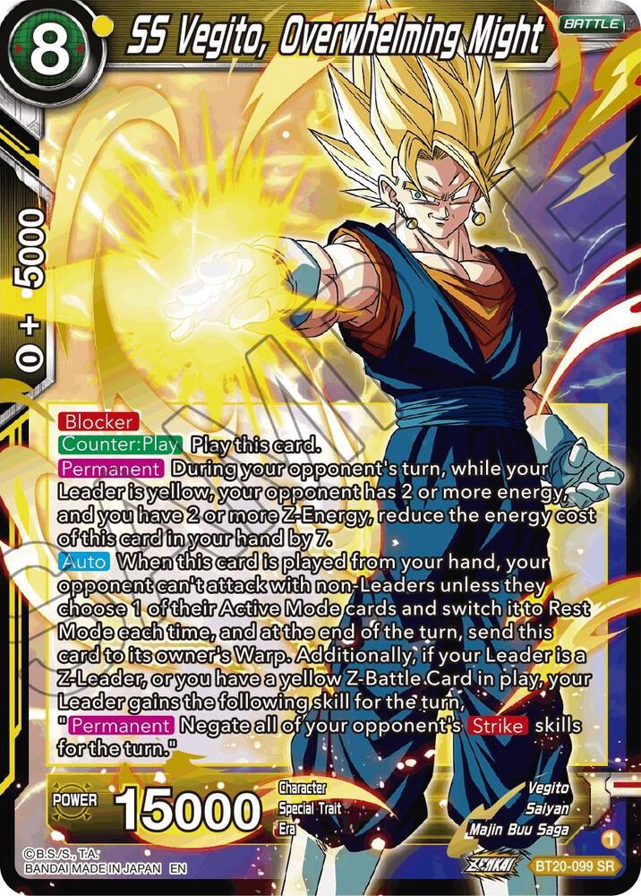 SS Vegito Overwhelming Might BT20-099 Power Absorbed Dragonball Super card