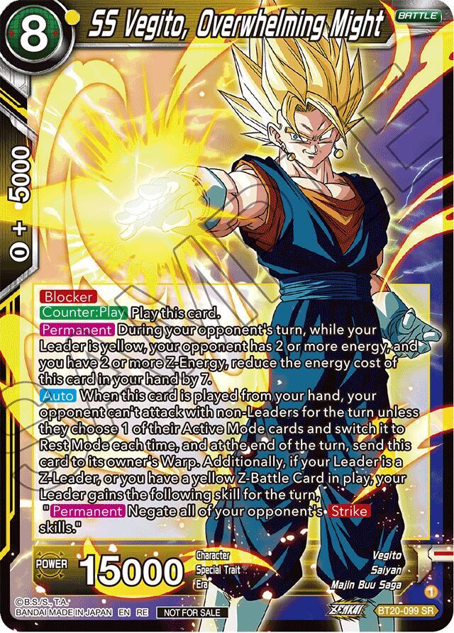SS Vegito Overwhelming Might Deluxe Pack 2024 Vol1 BT20-099 Promotion Cards Dragonball Super card