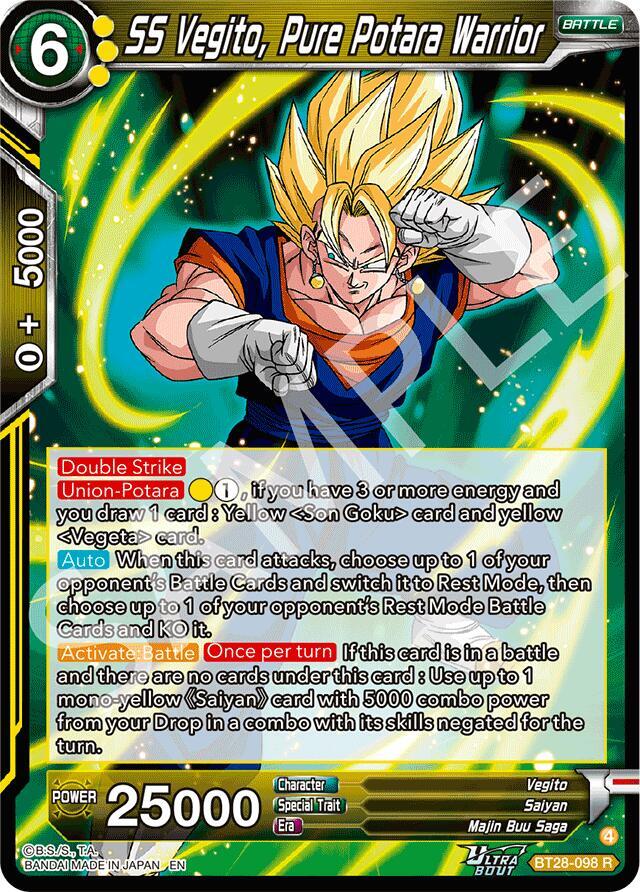 SS Vegito Pure Potara Warrior Foil BT28-098 Prismatic Clash Dragonball Super card