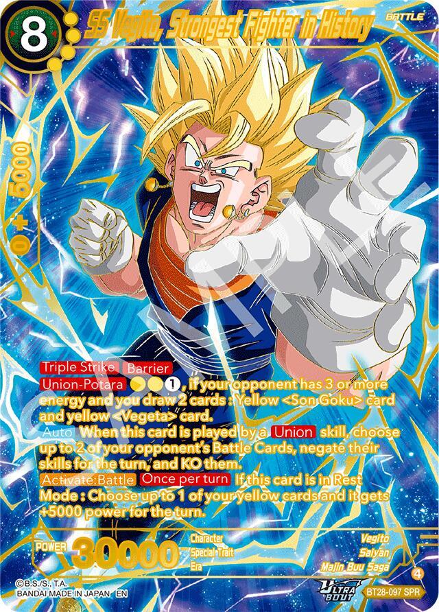 SS Vegito Strongest Fighter in History SPR BT28-097 Prismatic Clash Dragonball Super card