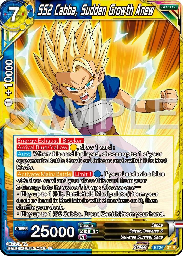 SS2 Cabba Sudden Growth Anew Foil BT26-137 Ultimate Advent Dragonball Super card