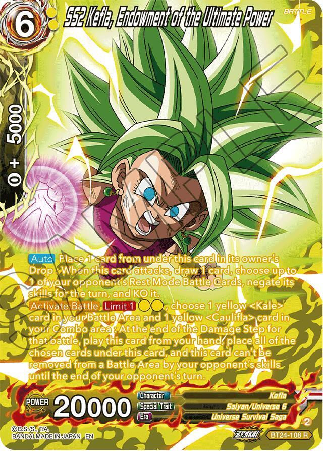 SS2 Kefla Endowment of the Ultimate Power Collector Booster Silver BT24-108 Beyond Generations Dragonball Super card