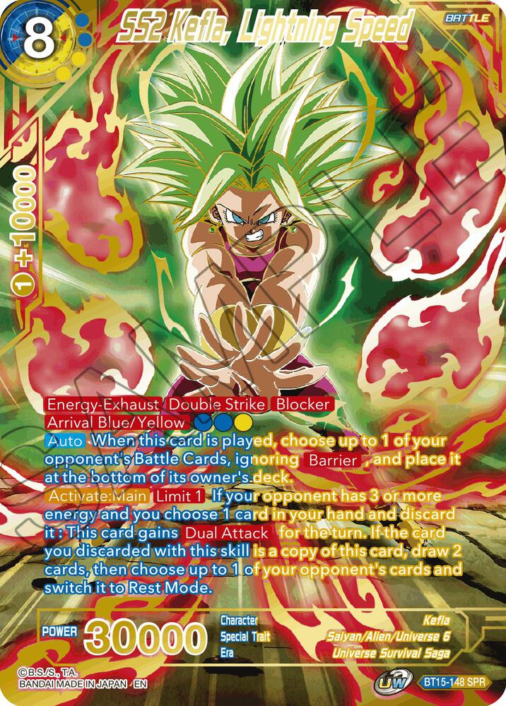 SS2 Kefla Lightning Speed SPR BT15-148 Saiyan Showdown Dragonball Super card