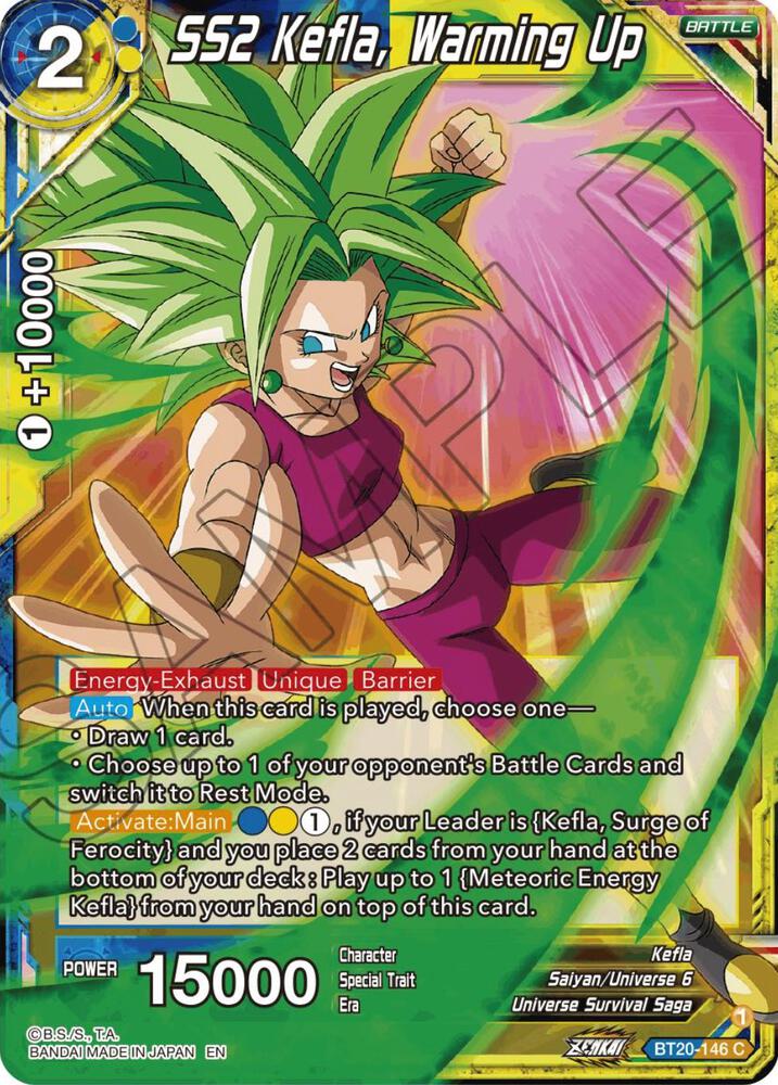 SS2 Kefla Warming Up Foil BT20-146 Power Absorbed Dragonball Super card