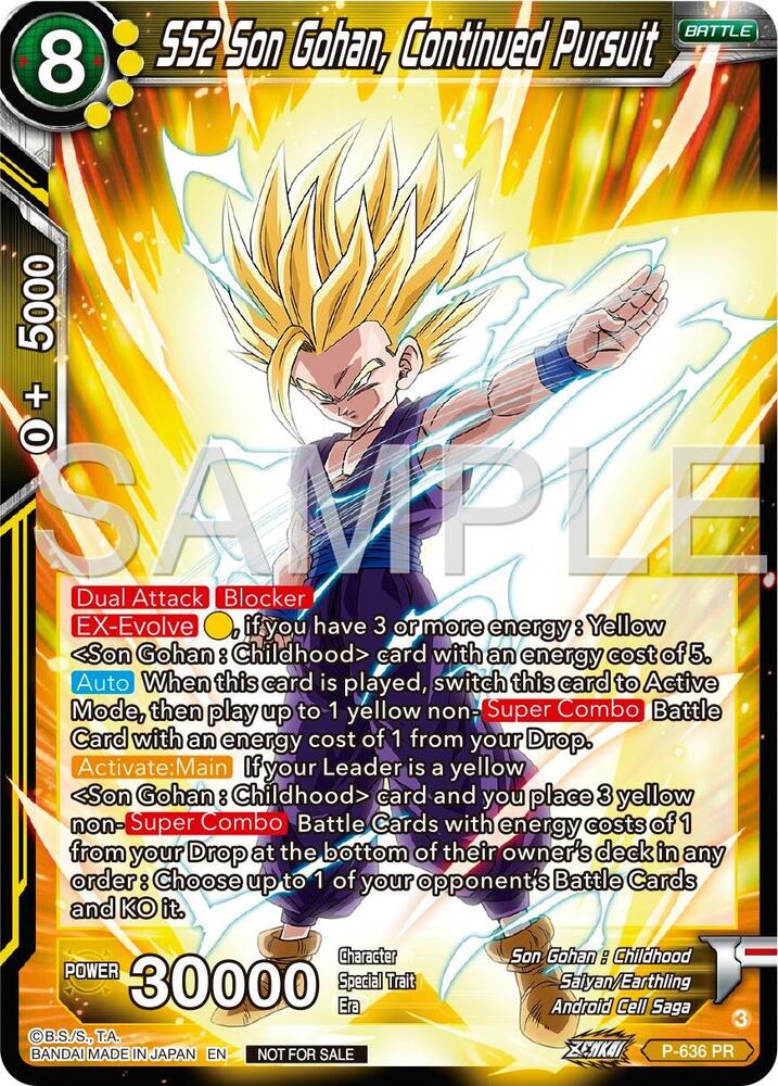 SS2 Son Gohan Continued Pursuit Zenkai Series Tournament Pack Vol9 P-636 Promotion Cards Dragonball Super card