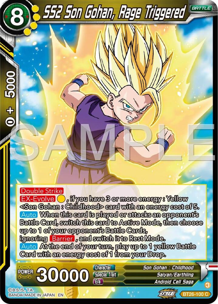 SS2 Son Gohan Rage Triggered BT26-100 Ultimate Advent Dragonball Super card