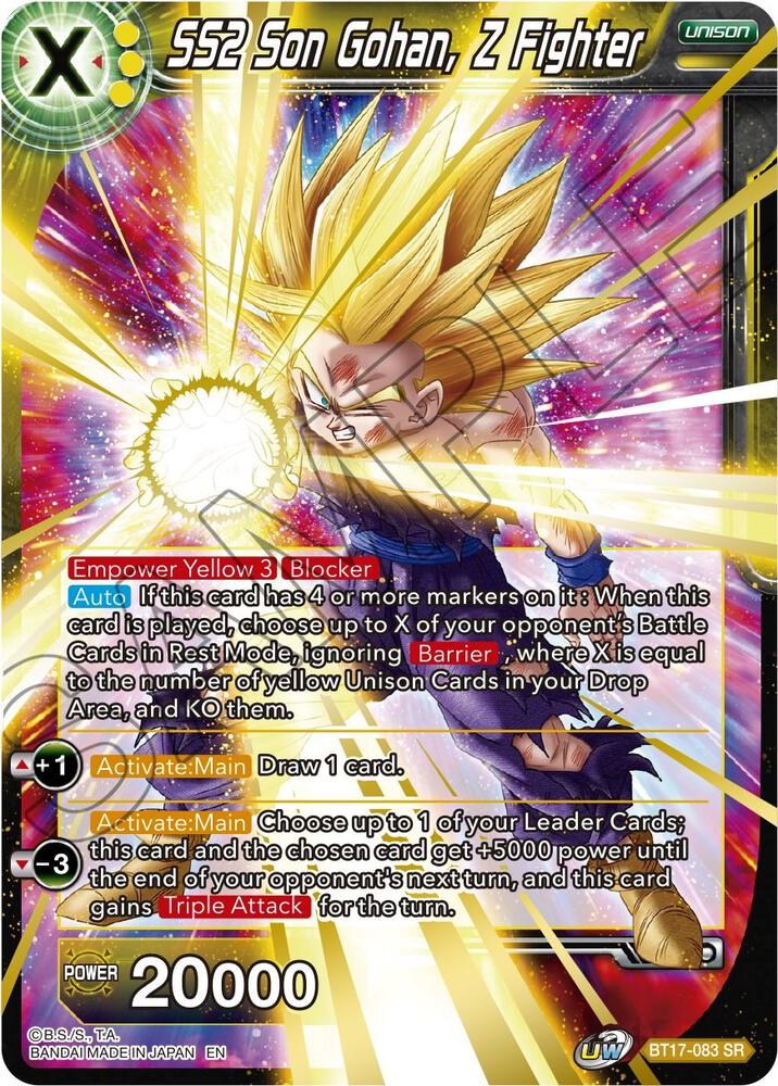 SS2 Son Gohan Z Fighter BT17-083 Ultimate Squad Dragonball Super card