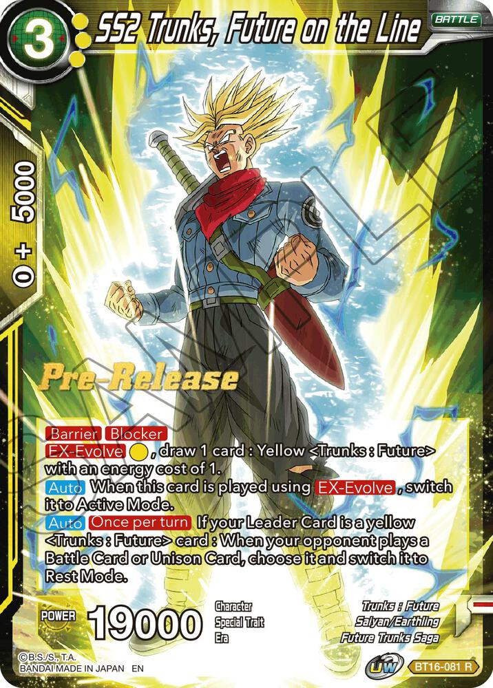 SS2 Trunks Future on the Line BT16-081 Realm of the Gods Pre-Release Cards Dragonball Super card