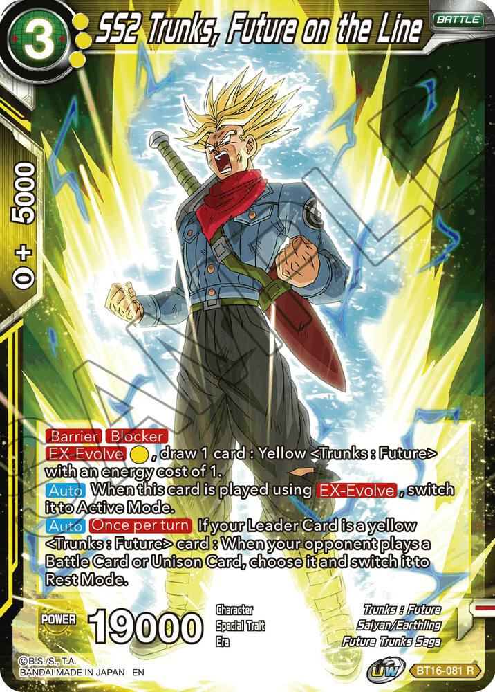 SS2 Trunks Future on the Line Foil BT16-081 Realm of the Gods Dragonball Super card