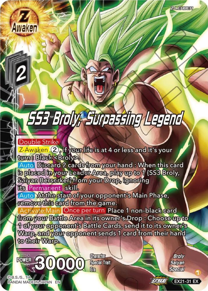 SS3 Broly Surpassing Legend Foil EX21-31 5th Anniversary Set Dragonball Super card