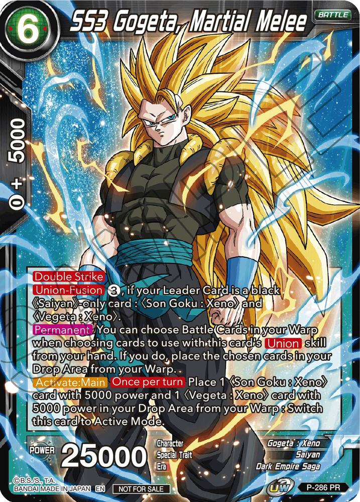 SS3 Gogeta Martial Melee Unison Warrior Series Tournament Pack Vol3 P-286 Tournament Promotion Cards Dragonball Super card