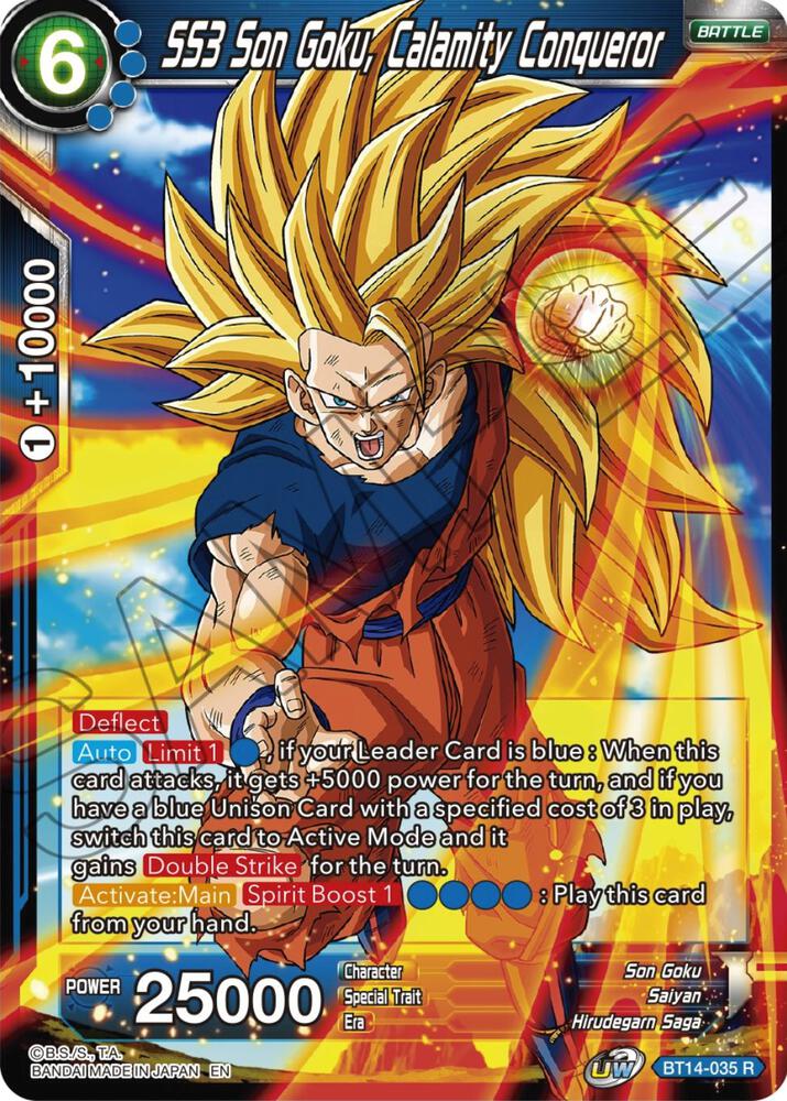 SS3 Son Goku Calamity Conqueror Foil BT14-035 Cross Spirits Dragonball Super card