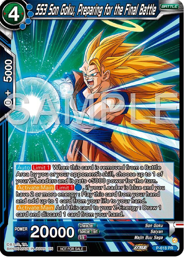 SS3 Son Goku Preparing for the Final Battle Deluxe Pack 2024 Vol2 P-618 Promotion Cards Dragonball Super card